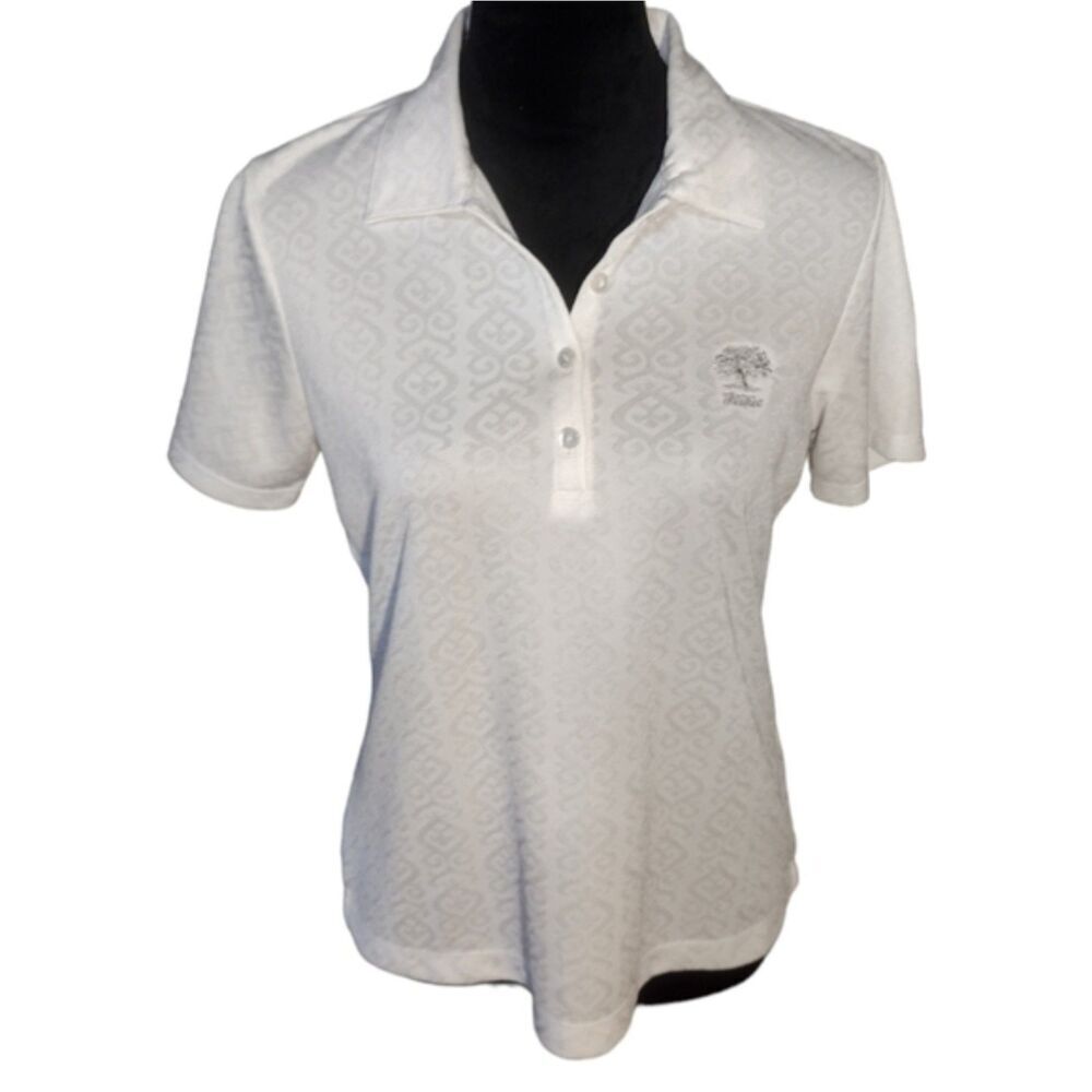 EP Pro Tour Tech Women's White Polyester Golf Polo Athletic T-Shirt Top Size M!